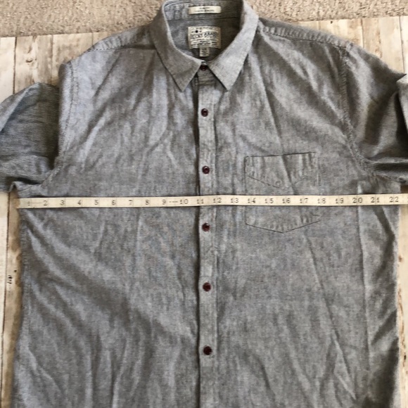“Lucky Brand” men’s button front black/cream ticking stripe slim fit -sz L - Picture 5 of 14